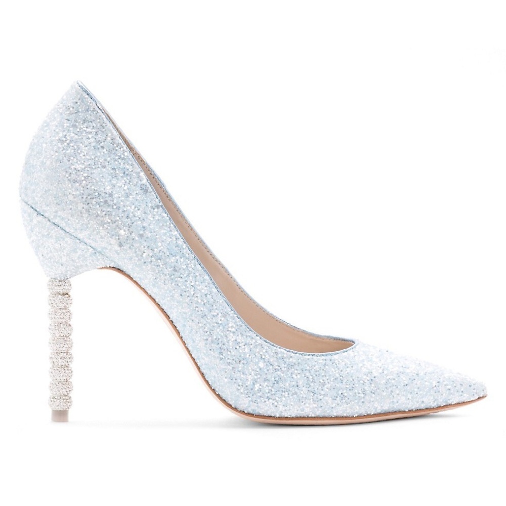 Sophia Webster Coco Embellished-Heel Glitter Pumps